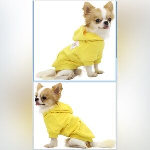 Yellow Dog Hoodie Sweatshirt for Small Dogs for 2lbs- 4lb true to size